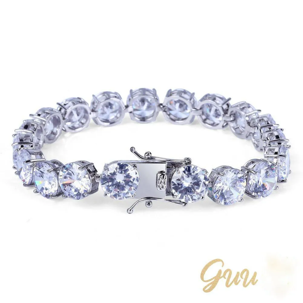 10mm Hip Hop CZ BlingBling Silver Tennis Bracelet