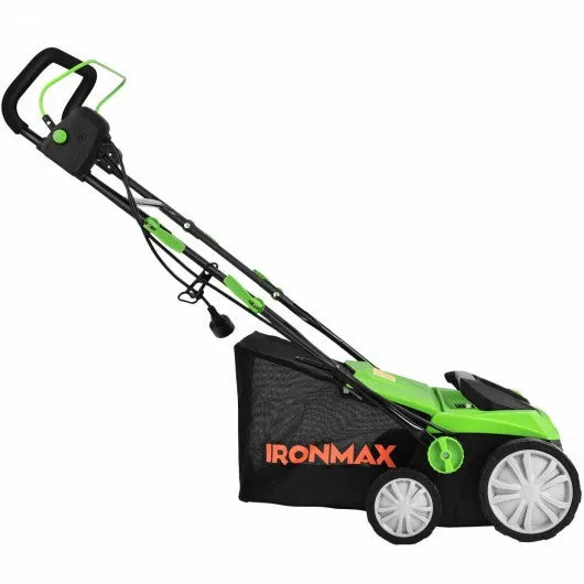 13Amp Corded Scarifier 15” Electric Lawn Dethatcher-Green
