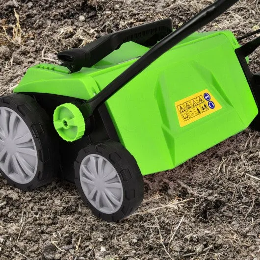 13Amp Corded Scarifier 15” Electric Lawn Dethatcher-Green