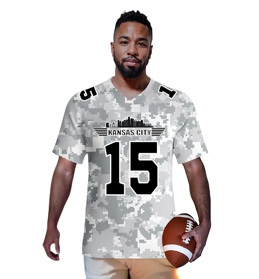 #15 Mahomes Kansas City Chiefs Jersey Salute to Star Players Camouflage Jersey American Football New Fashion Jersey
