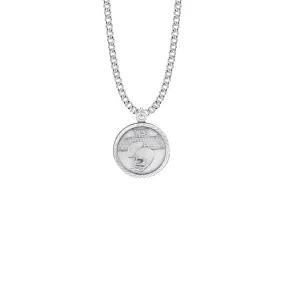 15/16 Inch Round Nickel Silver Boy's Football Medal with St. Christopher on Back