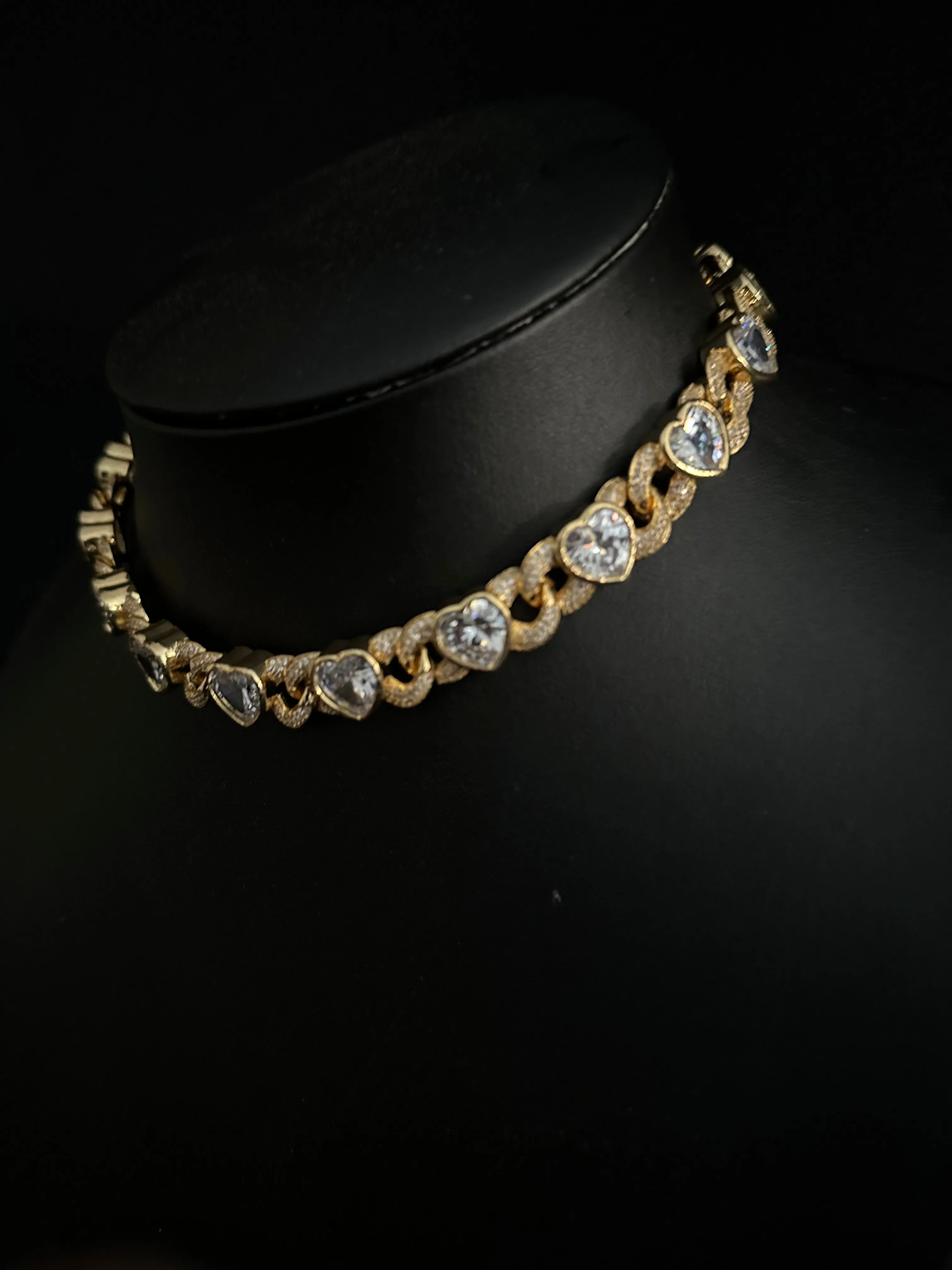 15mm Heart Choker - Gold