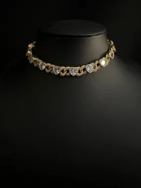 15mm Heart Choker - Gold