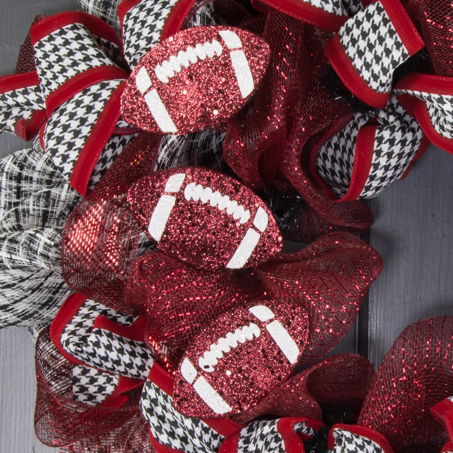 24" Glitter Triple Football Pick: Maroon & White