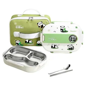 2D Panda Medium Size Size Stainless Steel Lunch Box with Lunch Bag