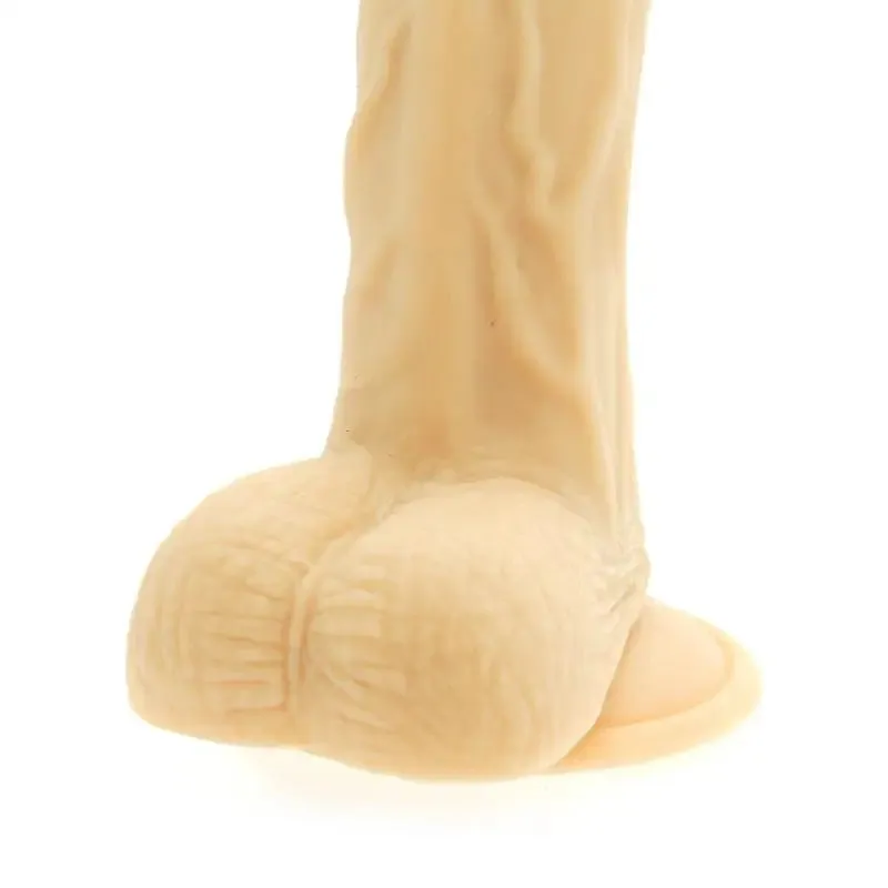 8.5-inch Realistic Curved Flesh Suction Cup Penis Dildo with Balls