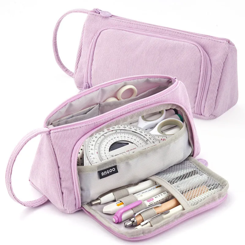 A Pencil Case Multifunctional Large Capacity Cotton and Linen Pencil Bag Pencil Case