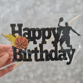 Basketball Cake Topper- Flames