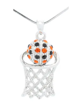 Basketball Hoop Necklace - Orange/Black