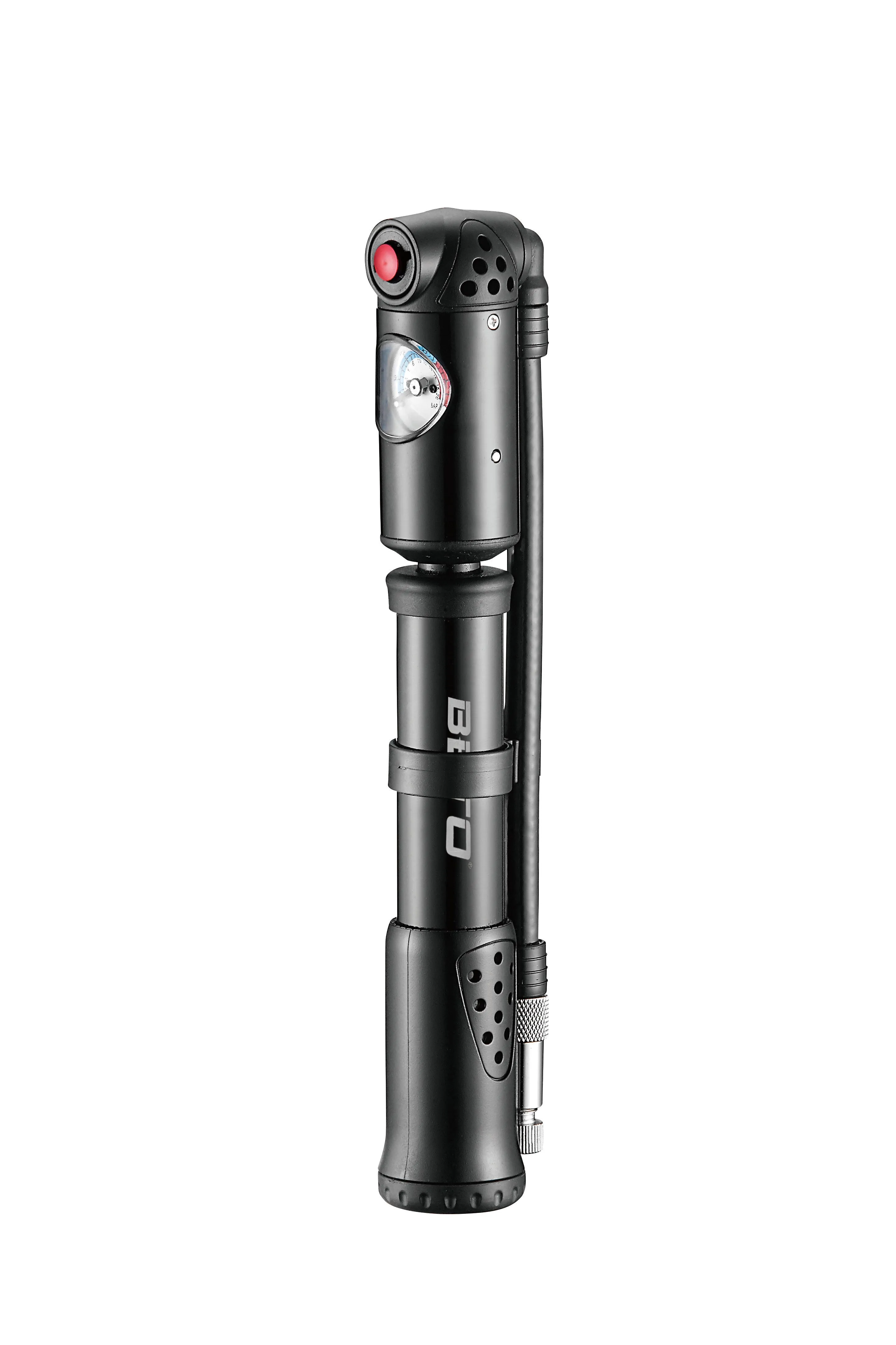 BETO 2-Stage Alloy 2-in-1 Mini and Shock Pump With Gauge MP-036NBK Bike Accessories