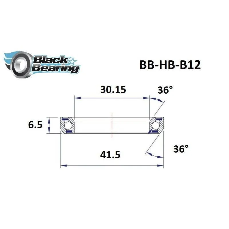 Blackbearing B12 30.15x41.5x6.5mm 36°/36 Headset Bearing
