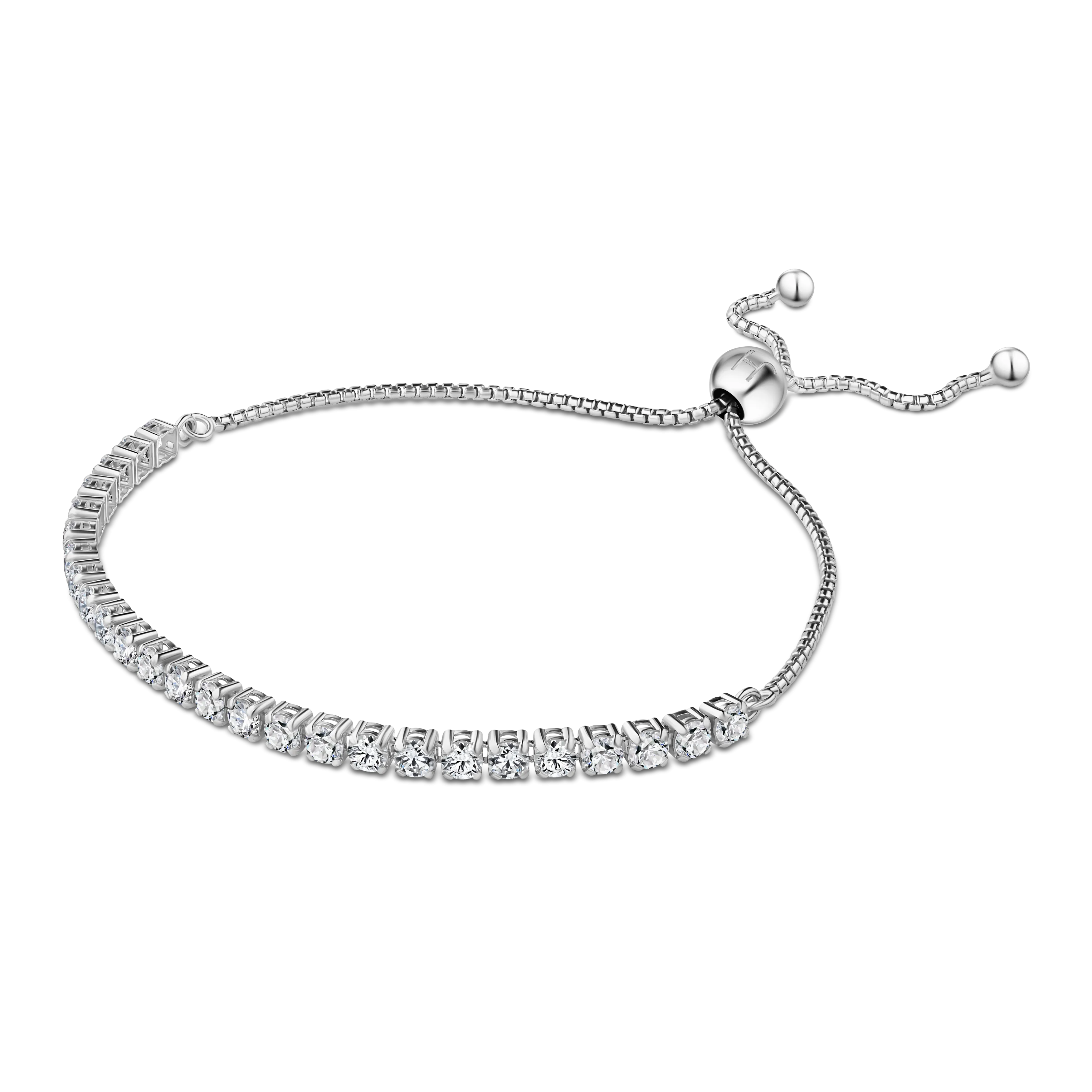 BRACELET ITALY HALF TENNIS WHITE STONES SILVER