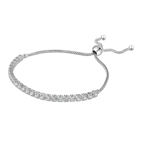 BRACELET ITALY HALF TENNIS WHITE STONES SILVER