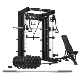 CORTEX SM26 Multi Gym with 130kg Olympic Bumper Weight, Bar and Bench Set