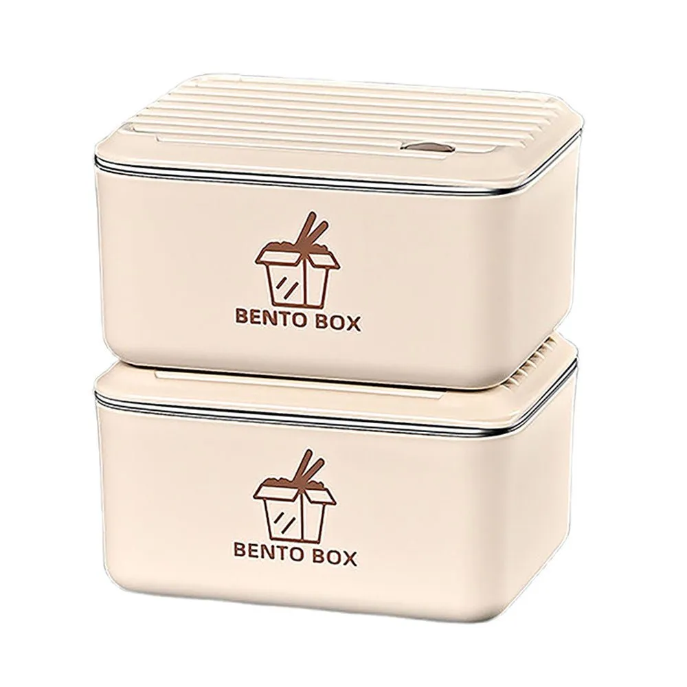 Cream 3pcs Bento Stainless Steel Lunch Box Container set with Lunch Bag