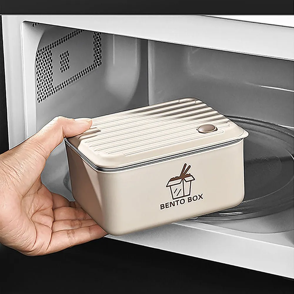 Cream 3pcs Bento Stainless Steel Lunch Box Container set with Lunch Bag
