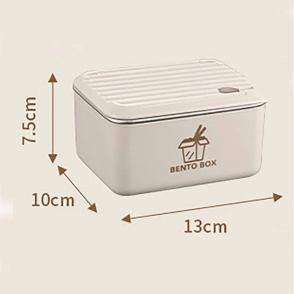 Cream 3pcs Bento Stainless Steel Lunch Box Container set with Lunch Bag