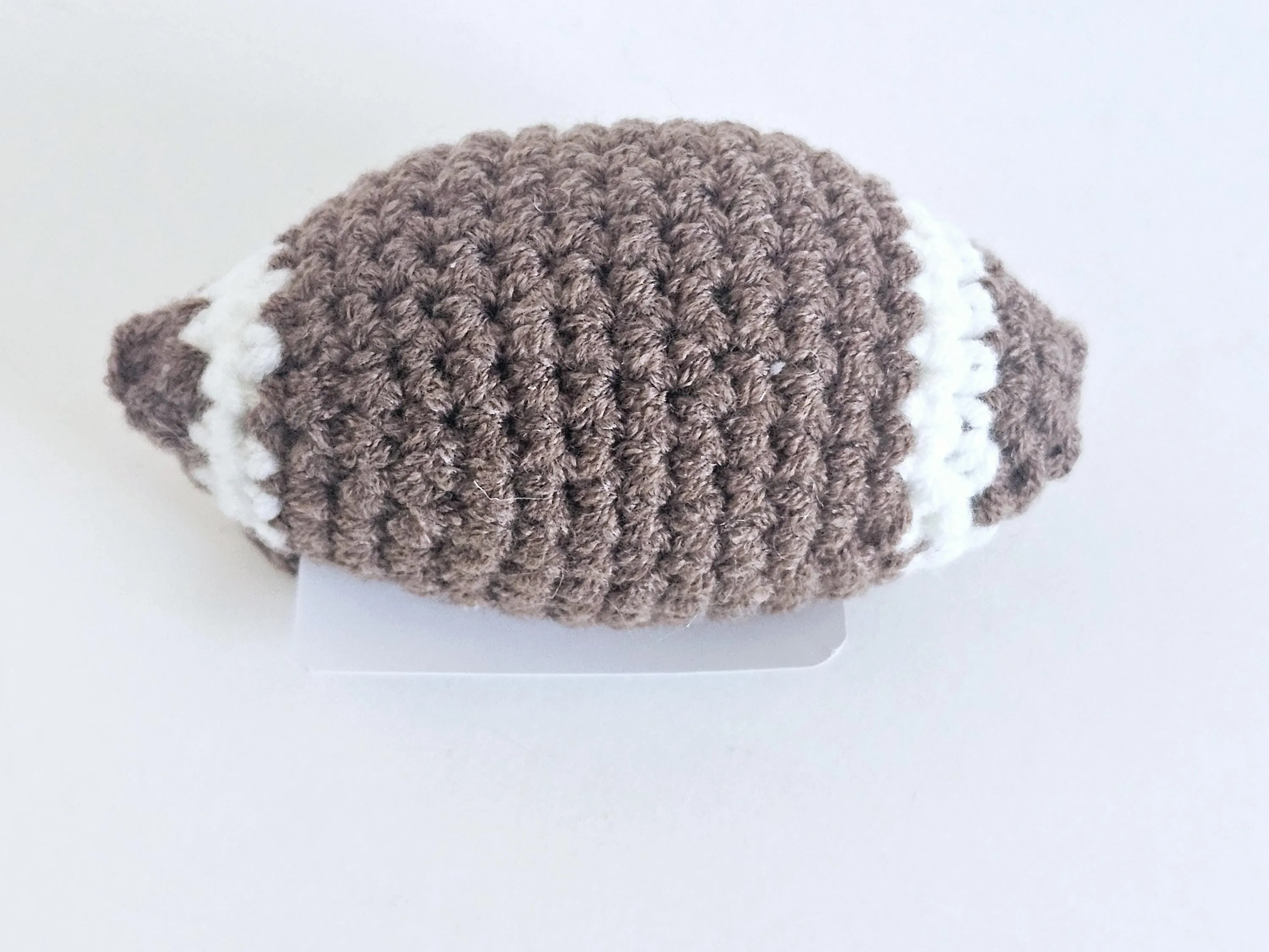 Crochet Football Positive Message with Stand Motivation Crochet Gift for Friend Desktop Accessory Coworker Encouraging Gift Mental Health