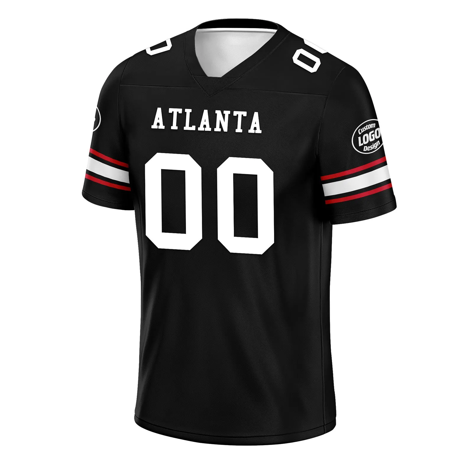 Custom Black Atlanta Personalized Authentic Football Jersey FBJ02-D020256-2