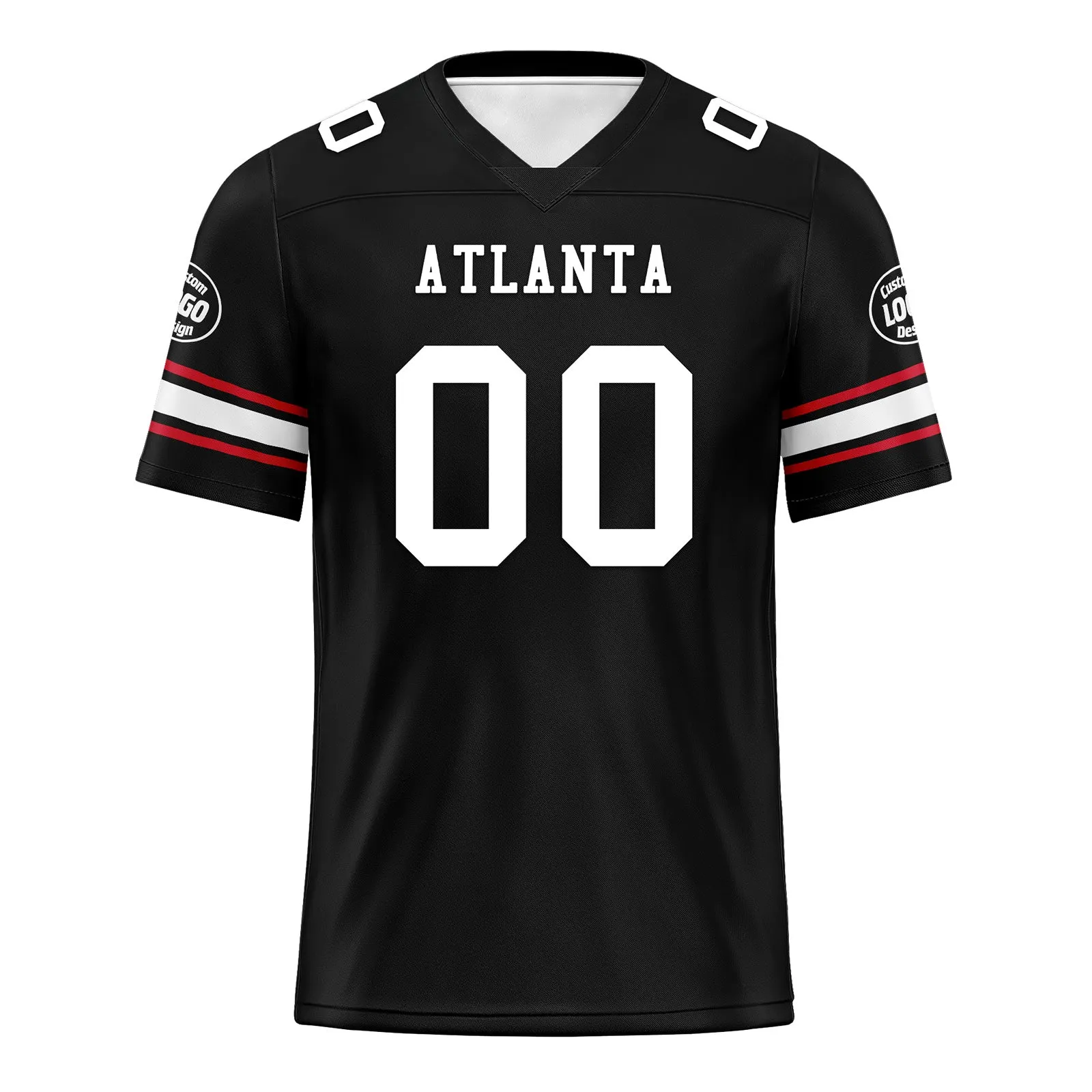 Custom Black Atlanta Personalized Authentic Football Jersey FBJ02-D020256-2