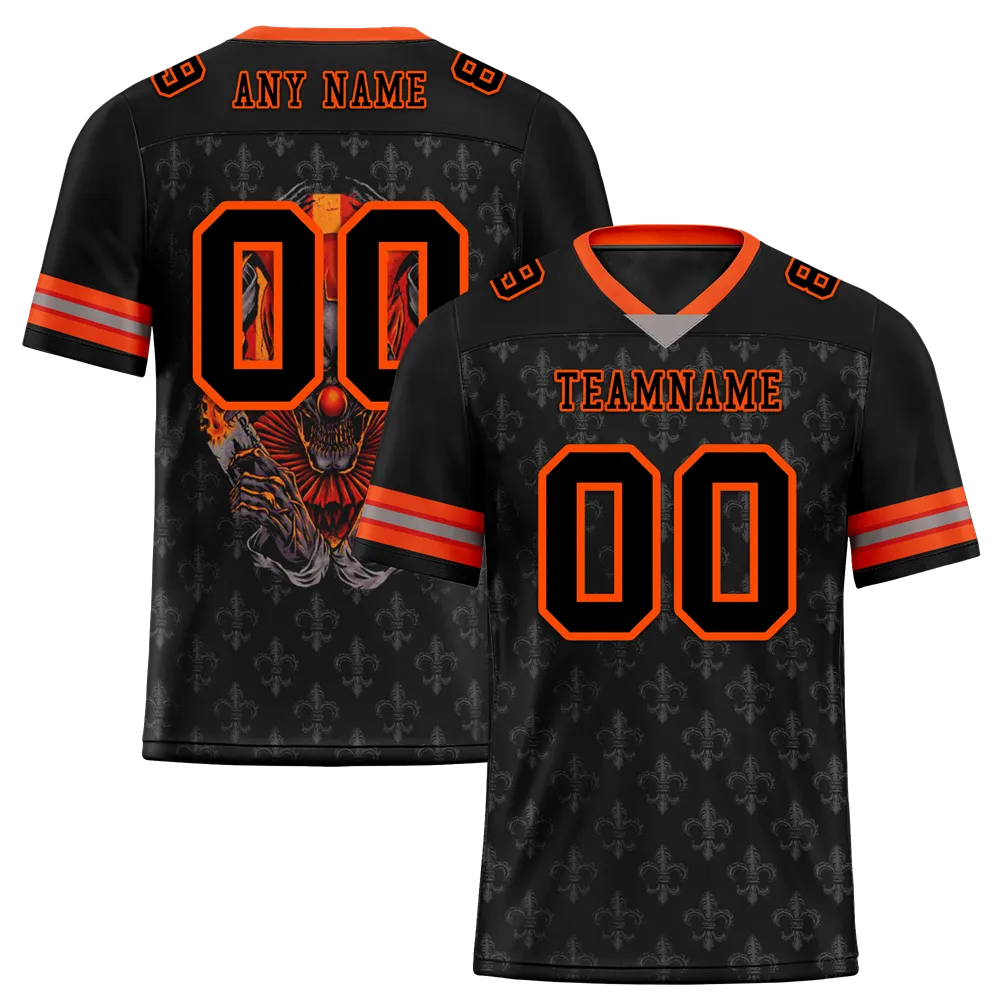Custom Black Grey Skull Fashion Black Personalized Authentic Football Jersey FBJ02-bc0fbbd