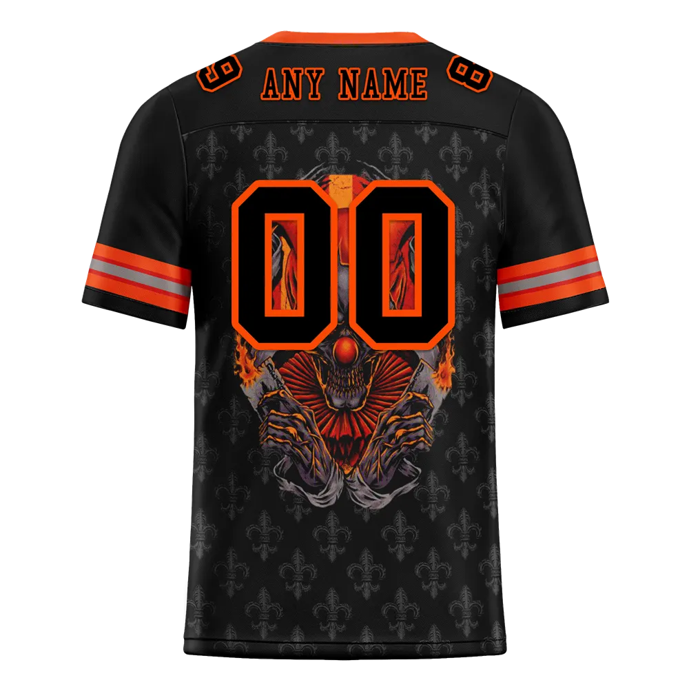 Custom Black Grey Skull Fashion Black Personalized Authentic Football Jersey FBJ02-bc0fbbd
