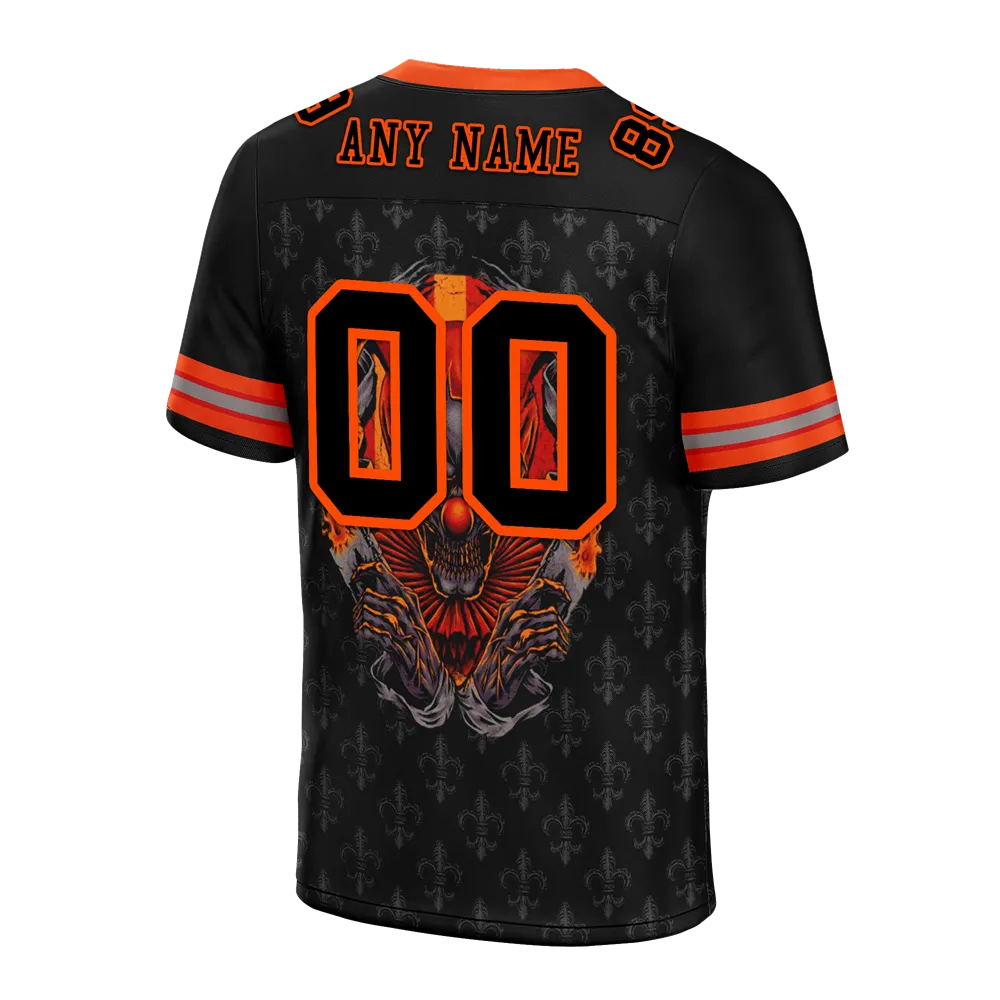 Custom Black Grey Skull Fashion Black Personalized Authentic Football Jersey FBJ02-bc0fbbd