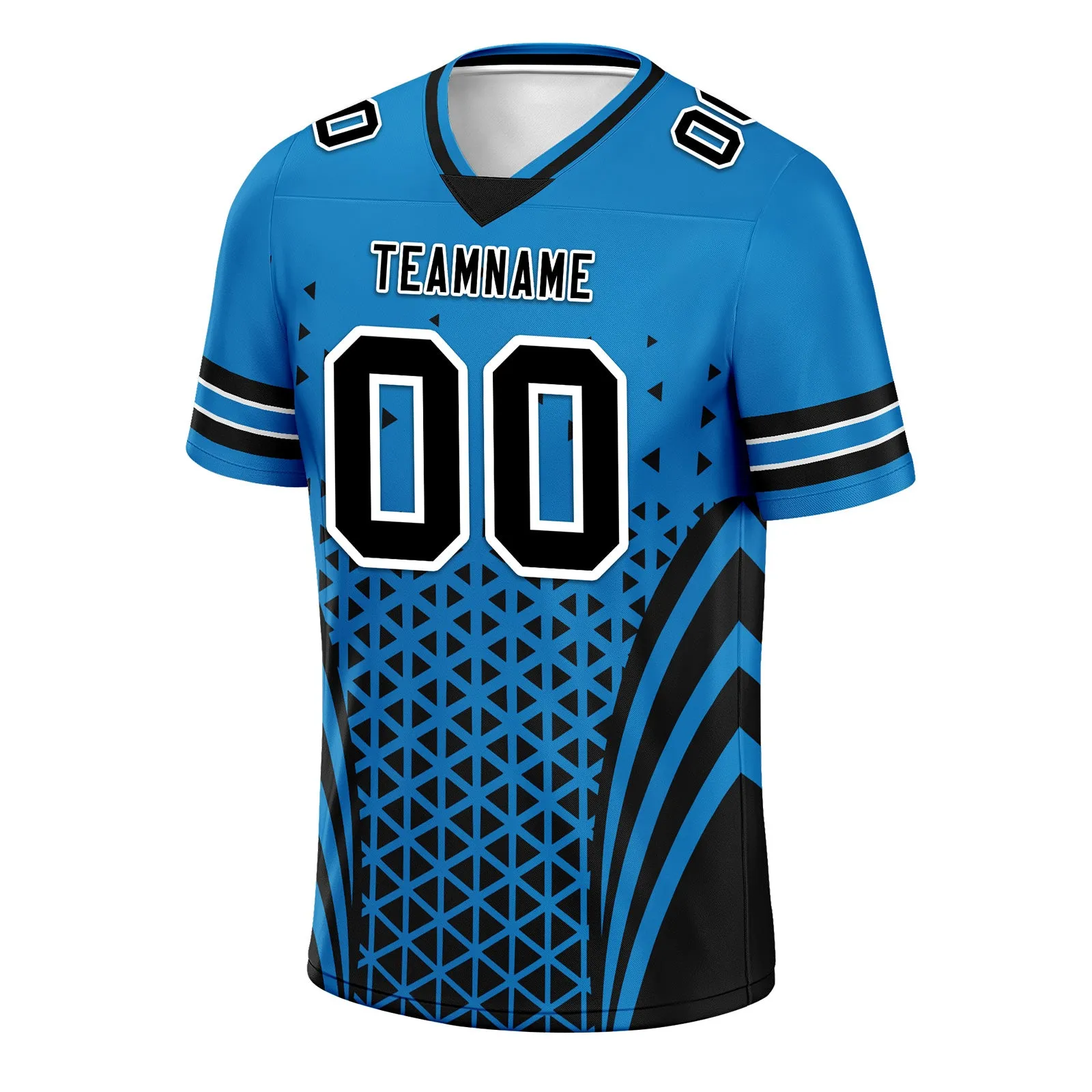 Custom Blue Black North Carolina Personalized Authentic Football Jersey FBJ02-D023033-5