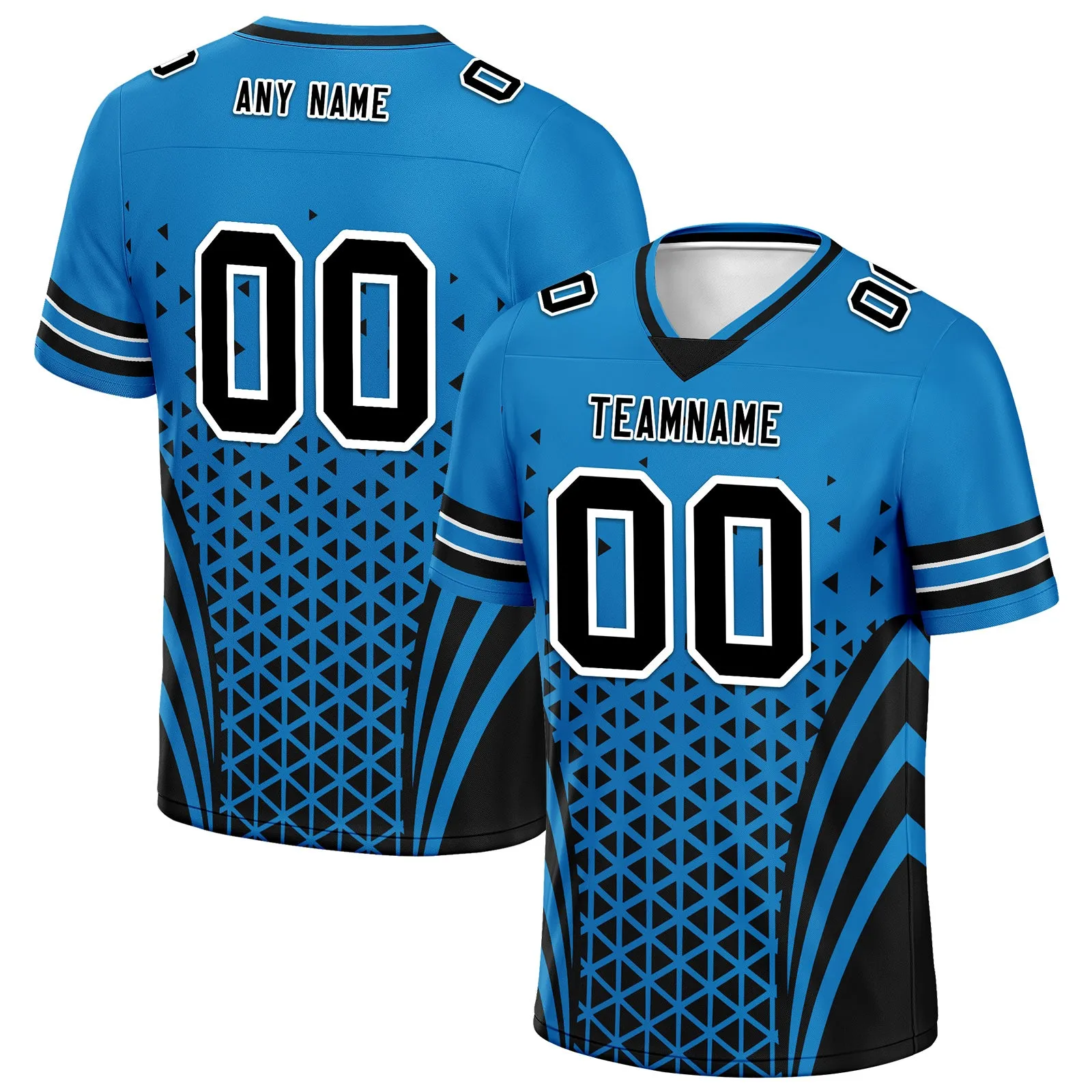 Custom Blue Black North Carolina Personalized Authentic Football Jersey FBJ02-D023033-5