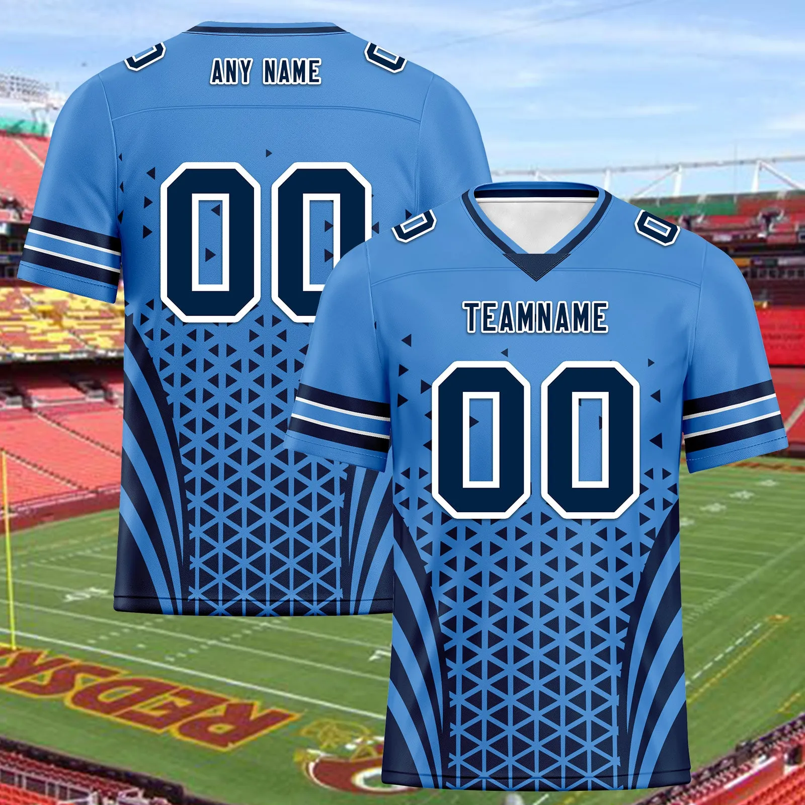 Custom Blue Deep Blue Tennessee Personalized Authentic Football Jersey FBJ02-D023033-32