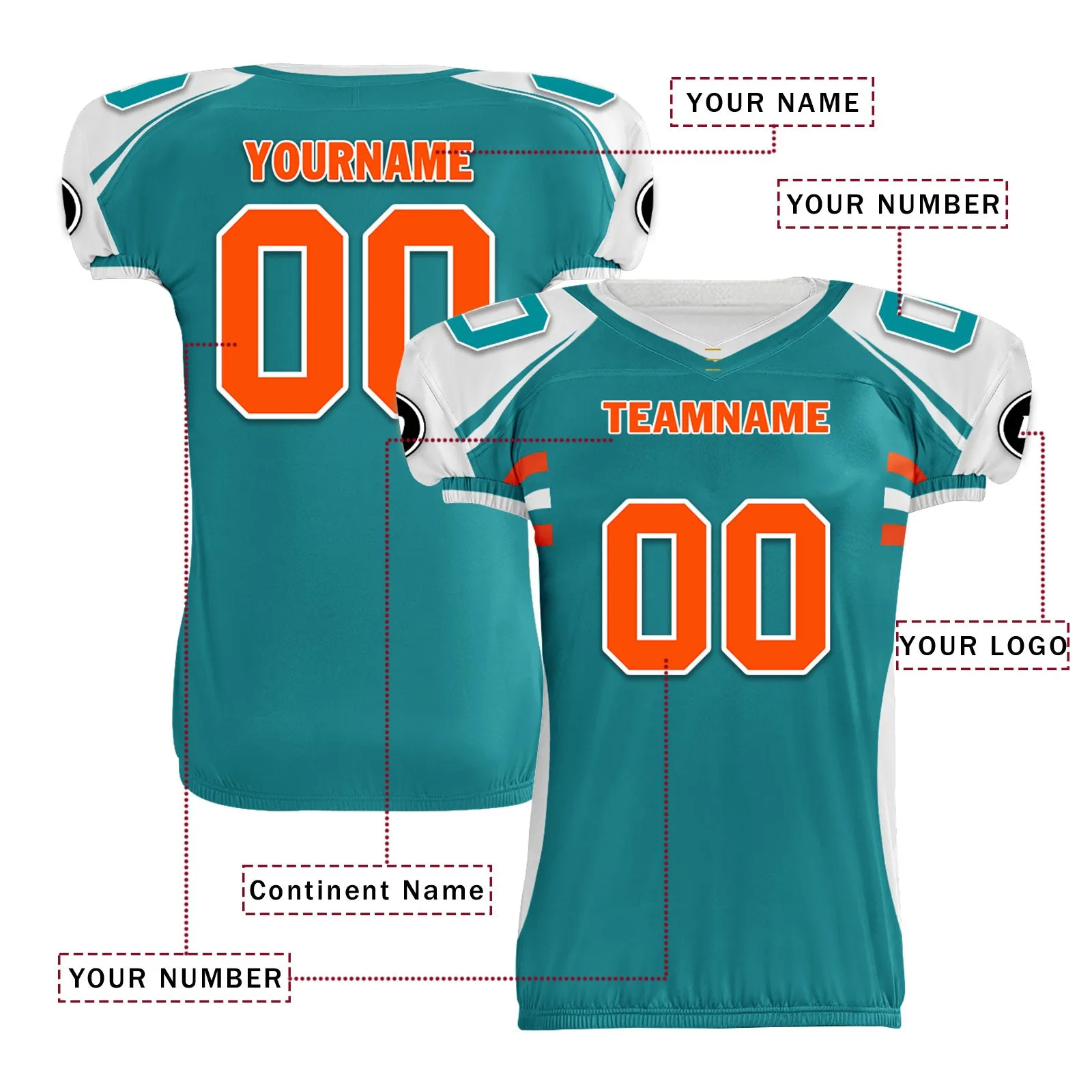 Custom Blue White Florida High-Performance American Football Jersey FBJ06-D023001-24