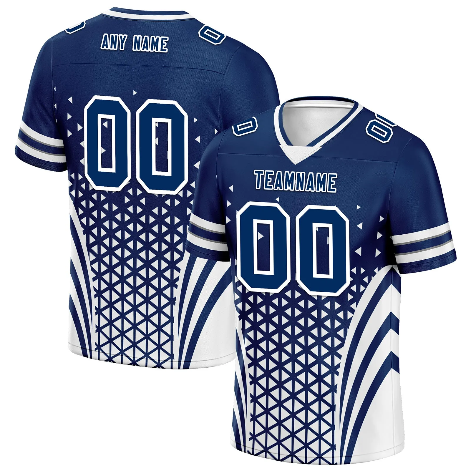 Custom Blue White Indiana Personalized Authentic Football Jersey FBJ02-D023033-14