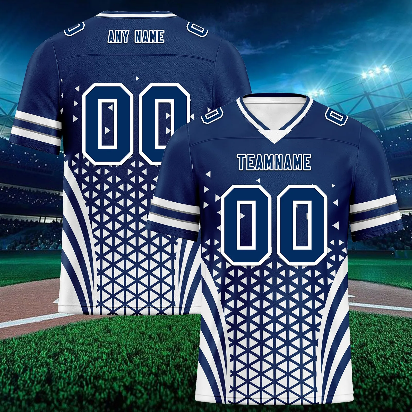 Custom Blue White Indiana Personalized Authentic Football Jersey FBJ02-D023033-14