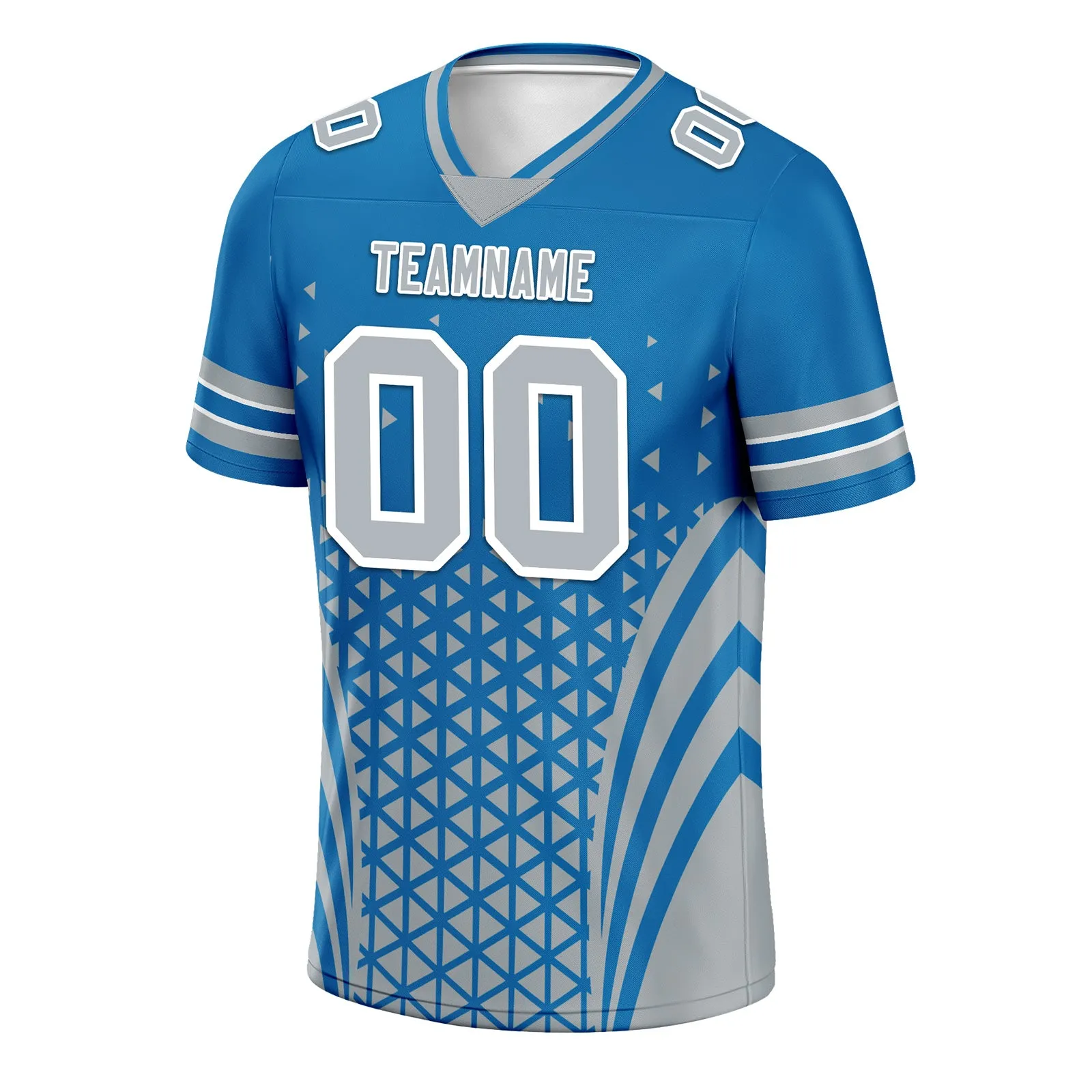 Custom Blue White Michigan Personalized Authentic Football Jersey FBJ02-D023033-11