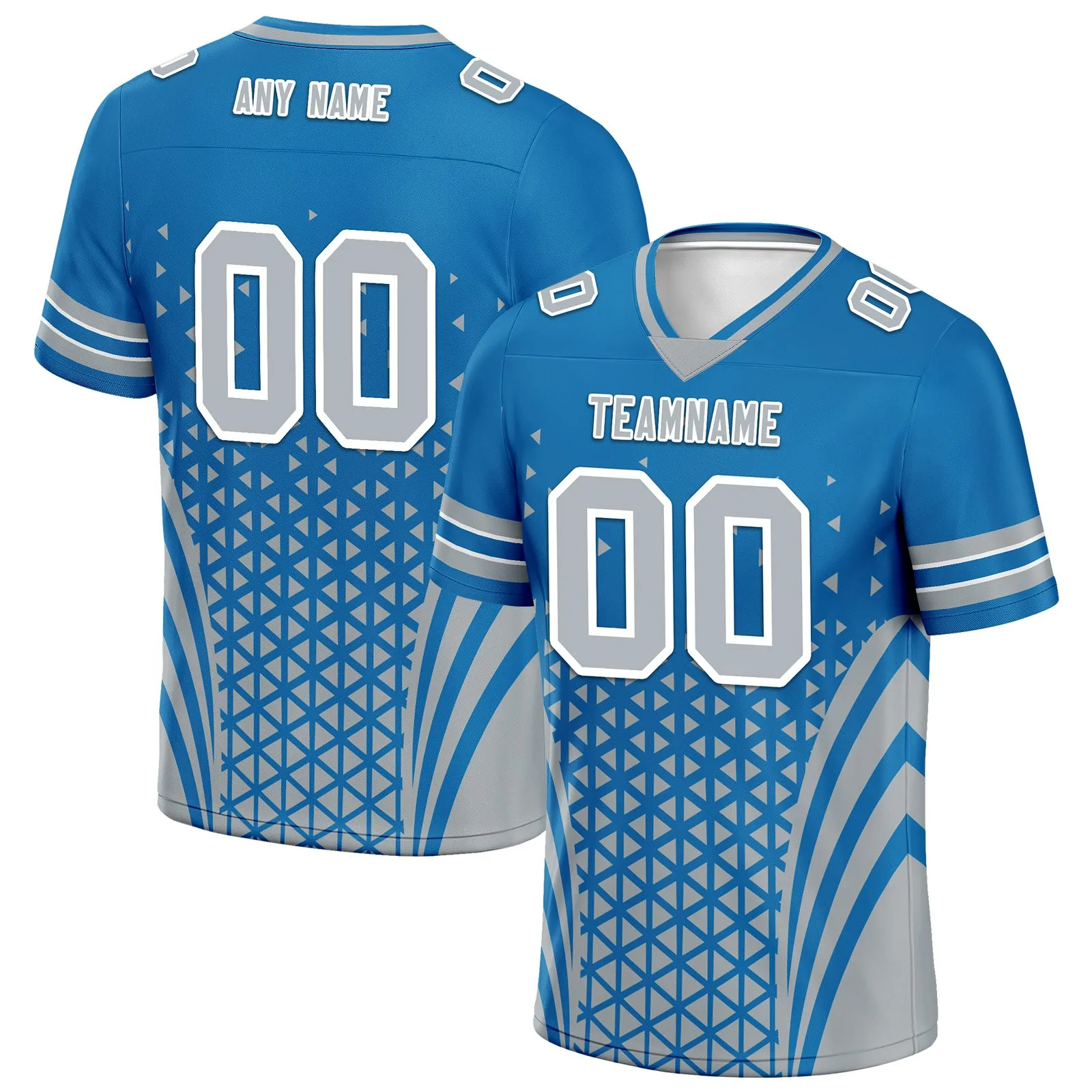 Custom Blue White Michigan Personalized Authentic Football Jersey FBJ02-D023033-11