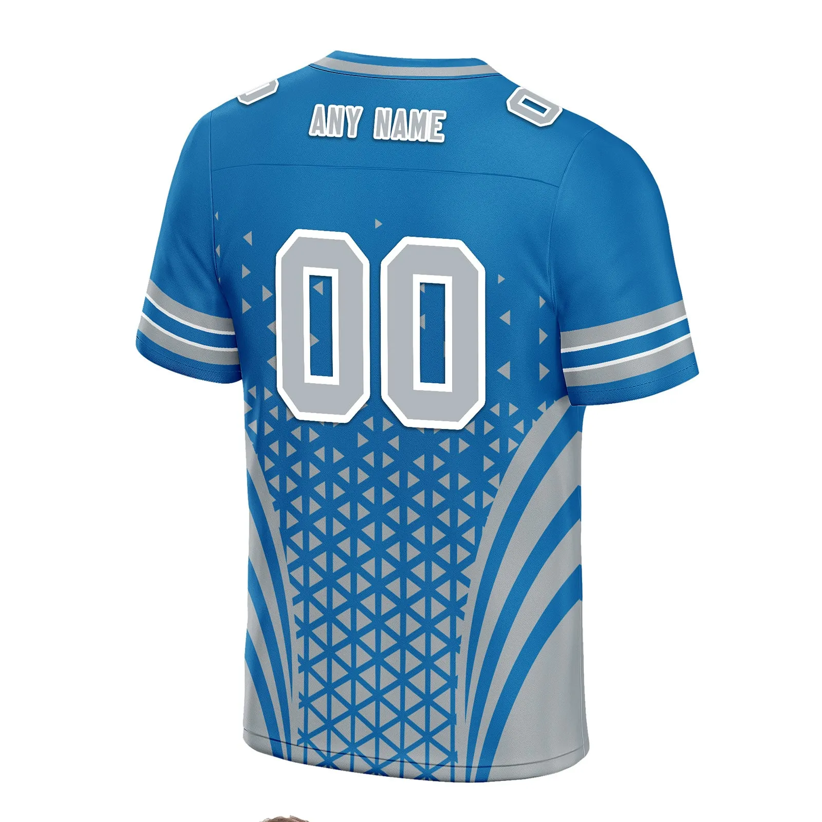 Custom Blue White Michigan Personalized Authentic Football Jersey FBJ02-D023033-11