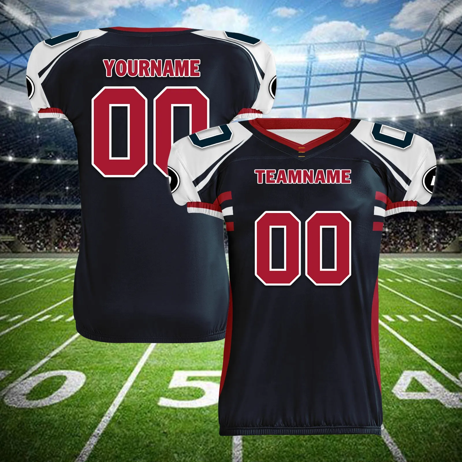Custom Blue White Texas High-Performance American Football Jersey FBJ06-D023001-12