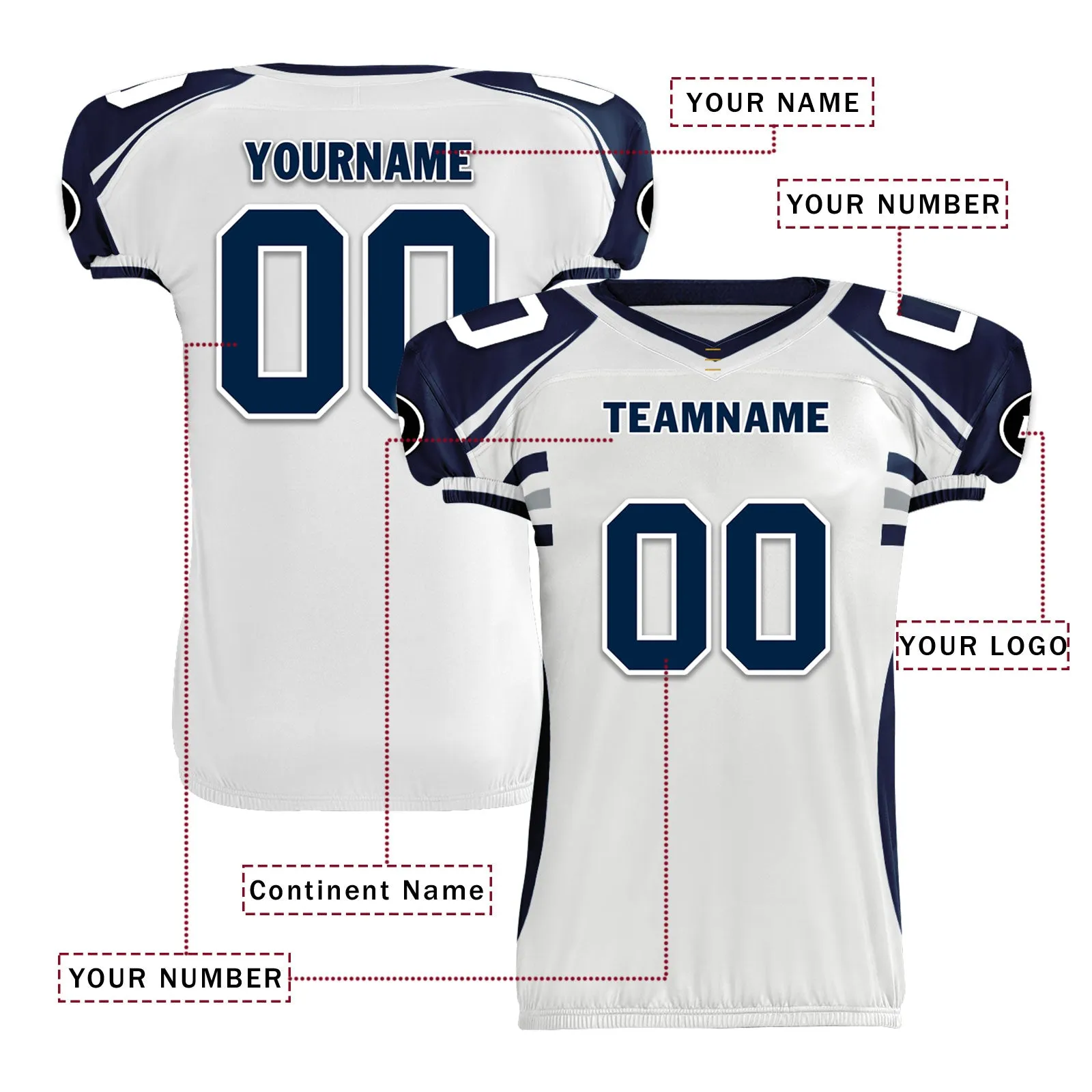 Custom Blue White Washington High-Performance American Football Jersey FBJ06-D023001-27