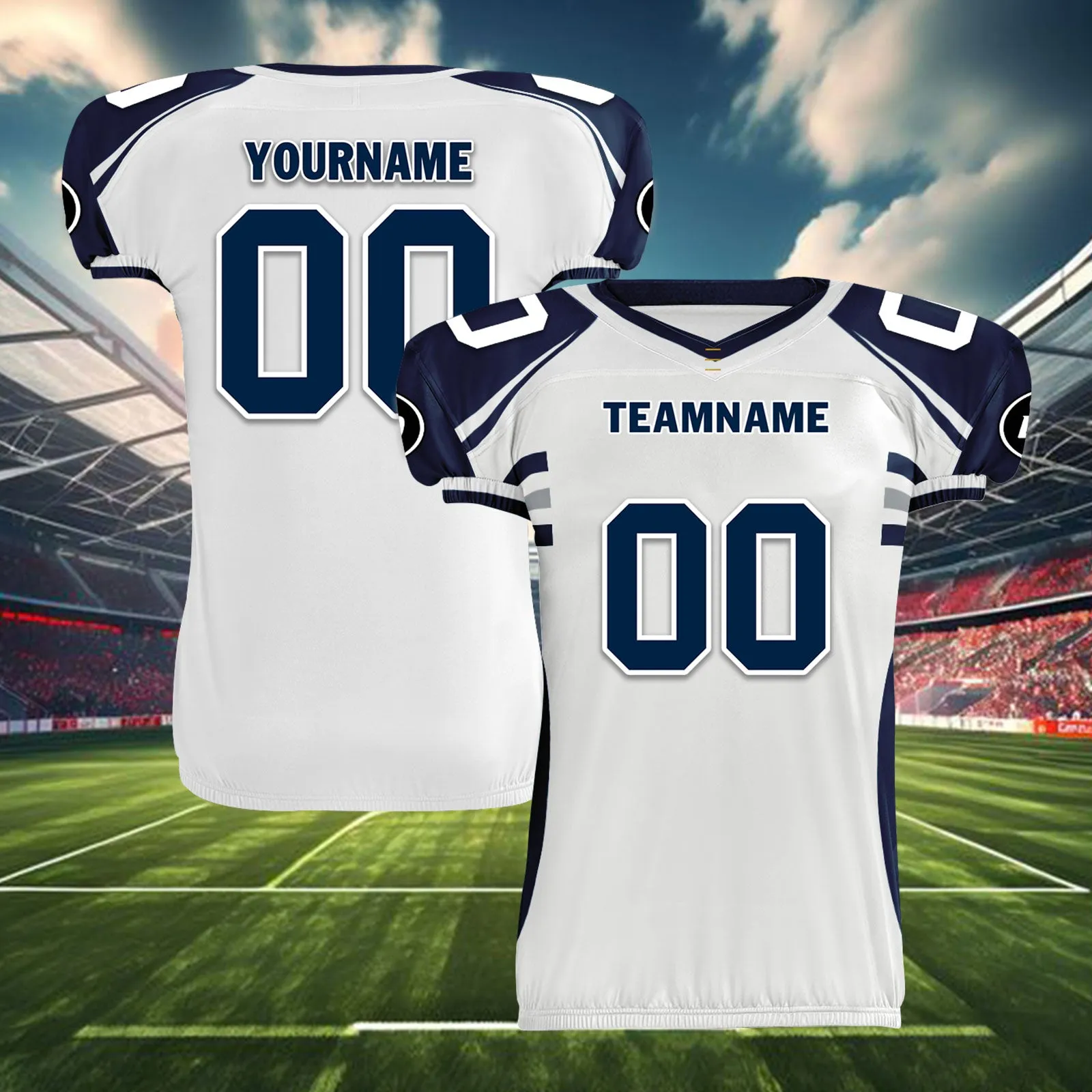 Custom Blue White Washington High-Performance American Football Jersey FBJ06-D023001-27