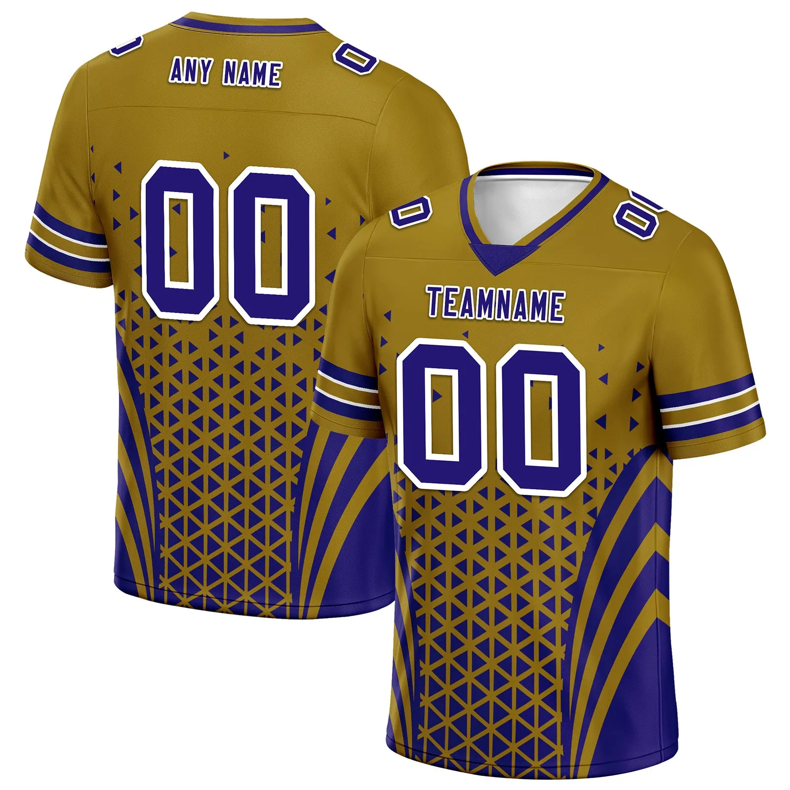 Custom Blue Yellow Maryland Personalized Authentic Football Jersey FBJ02-D023033-2