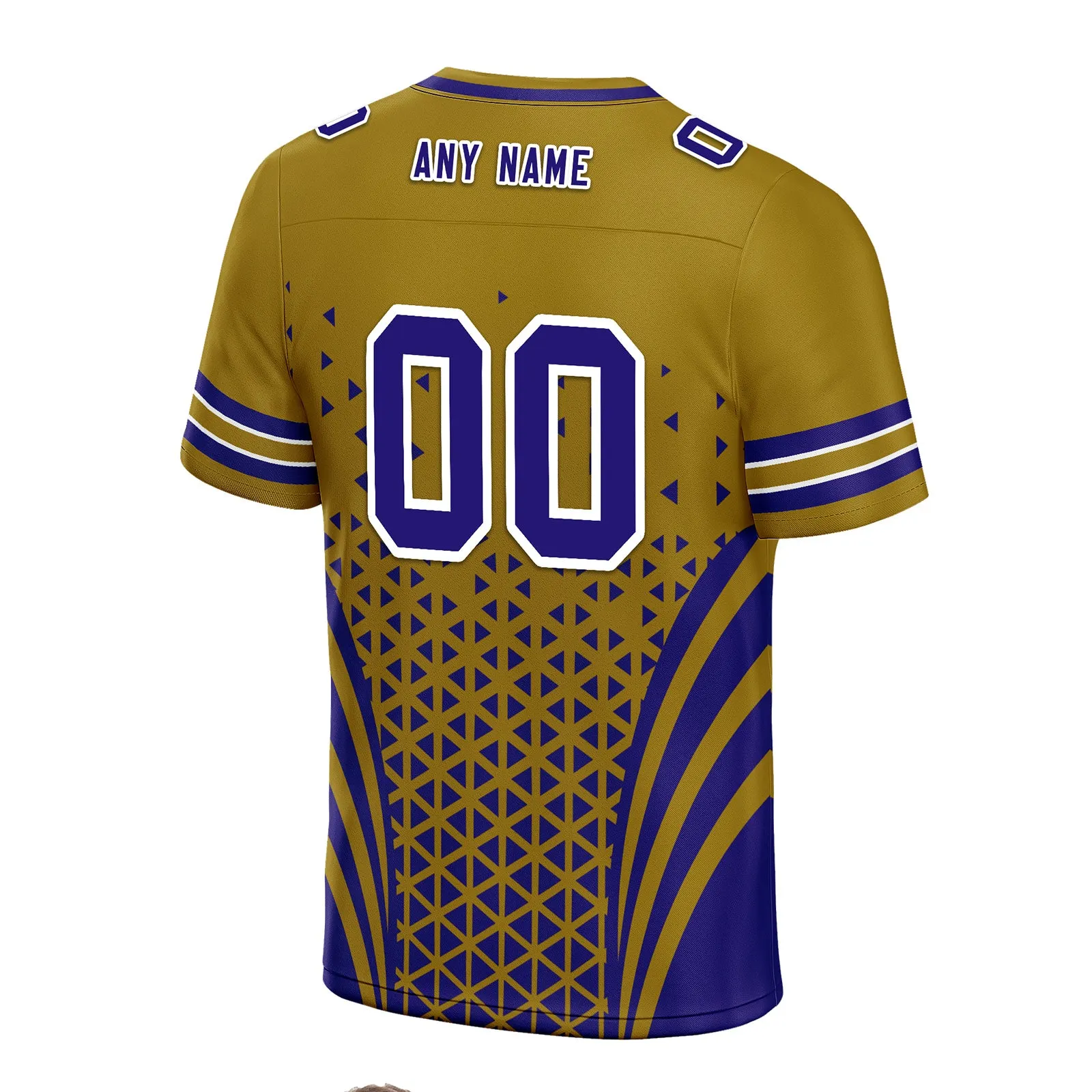 Custom Blue Yellow Maryland Personalized Authentic Football Jersey FBJ02-D023033-2