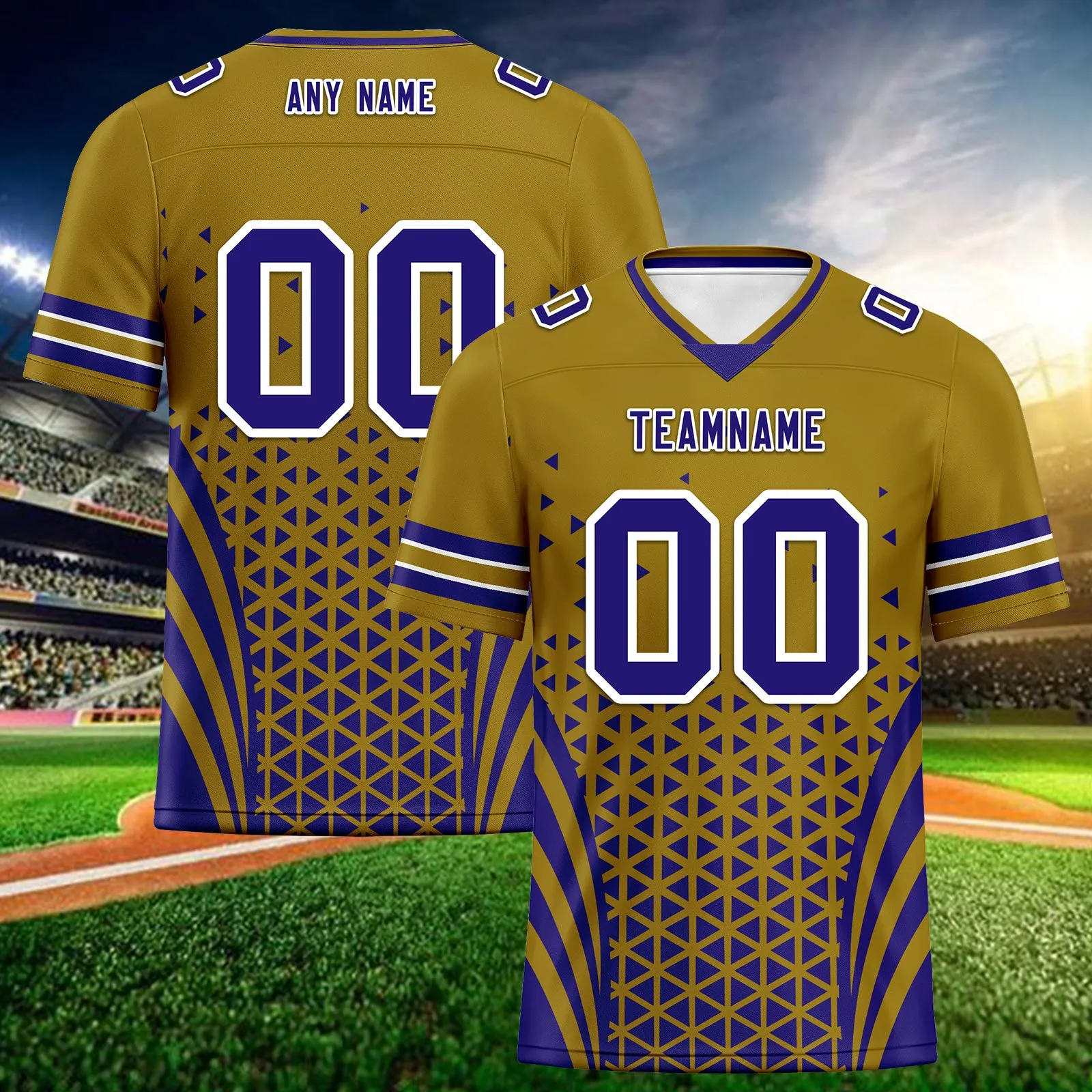 Custom Blue Yellow Maryland Personalized Authentic Football Jersey FBJ02-D023033-2