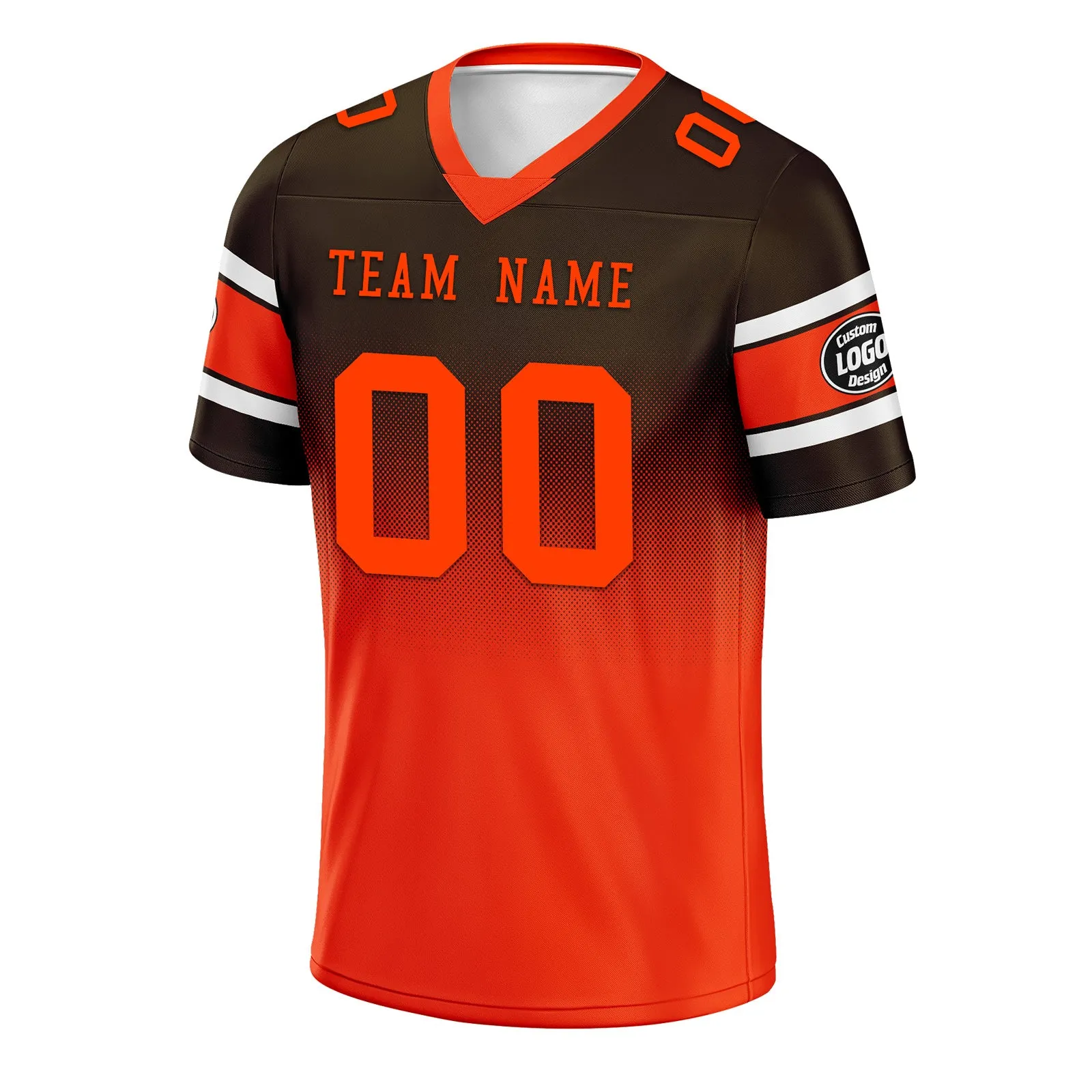 Custom Brown Orange Cleveland Personalized Authentic Football Jersey FBJ02-D020249-8