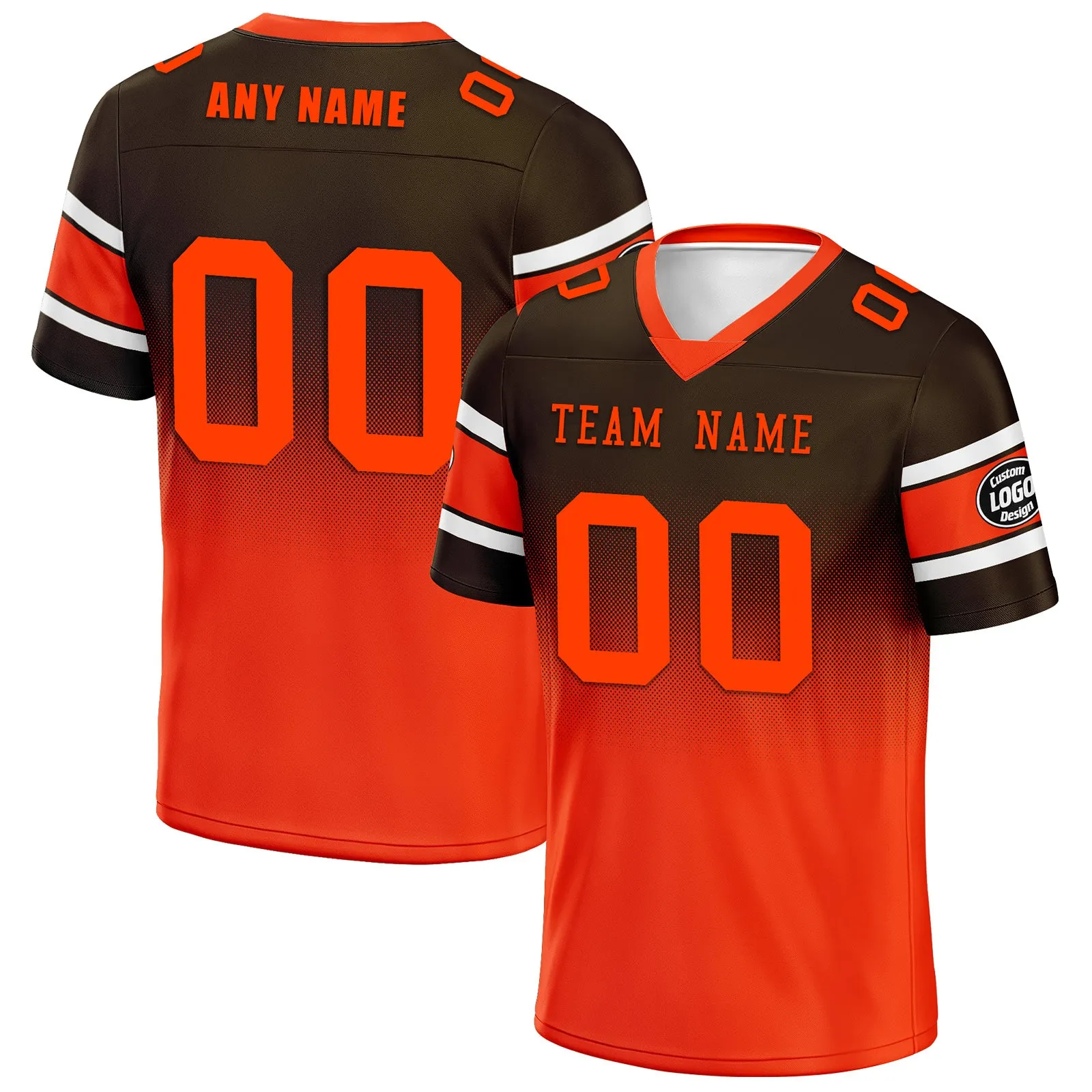 Custom Brown Orange Cleveland Personalized Authentic Football Jersey FBJ02-D020249-8