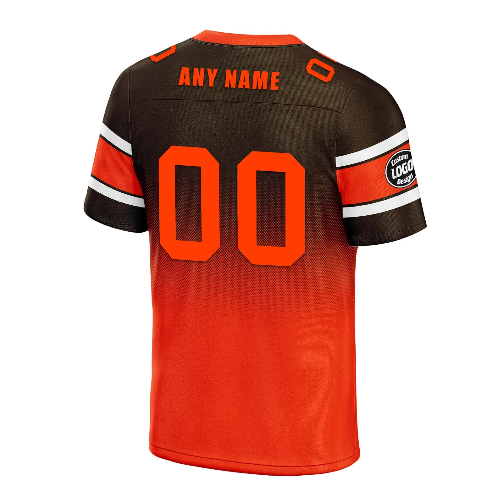 Custom Brown Orange Cleveland Personalized Authentic Football Jersey FBJ02-D020249-8