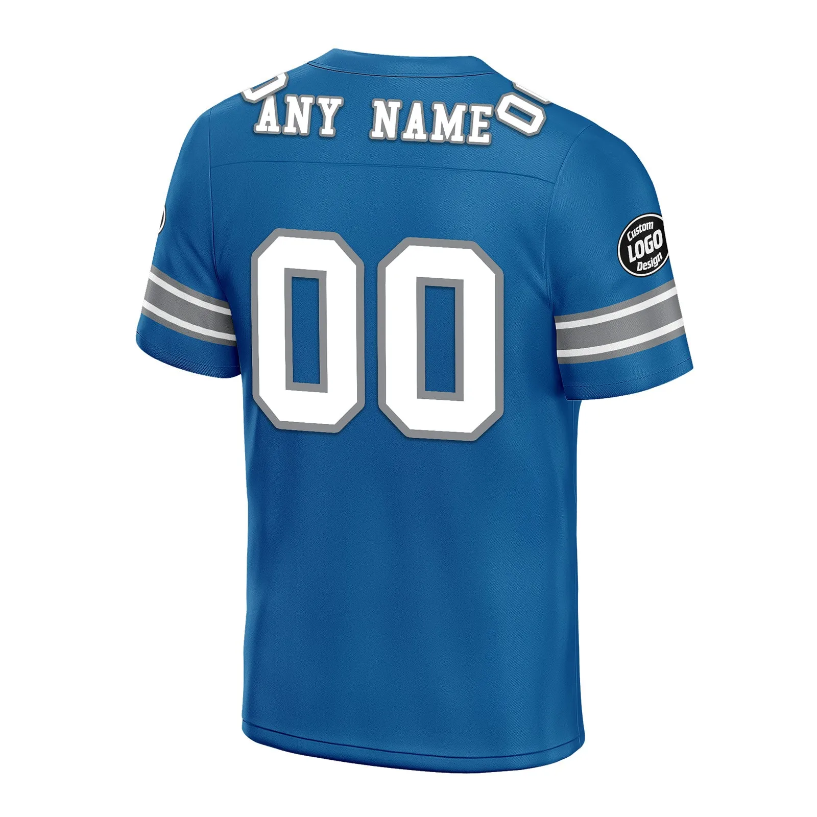 Custom Bule Detroit Personalized Authentic Football Jersey FBJ02-D020256-6