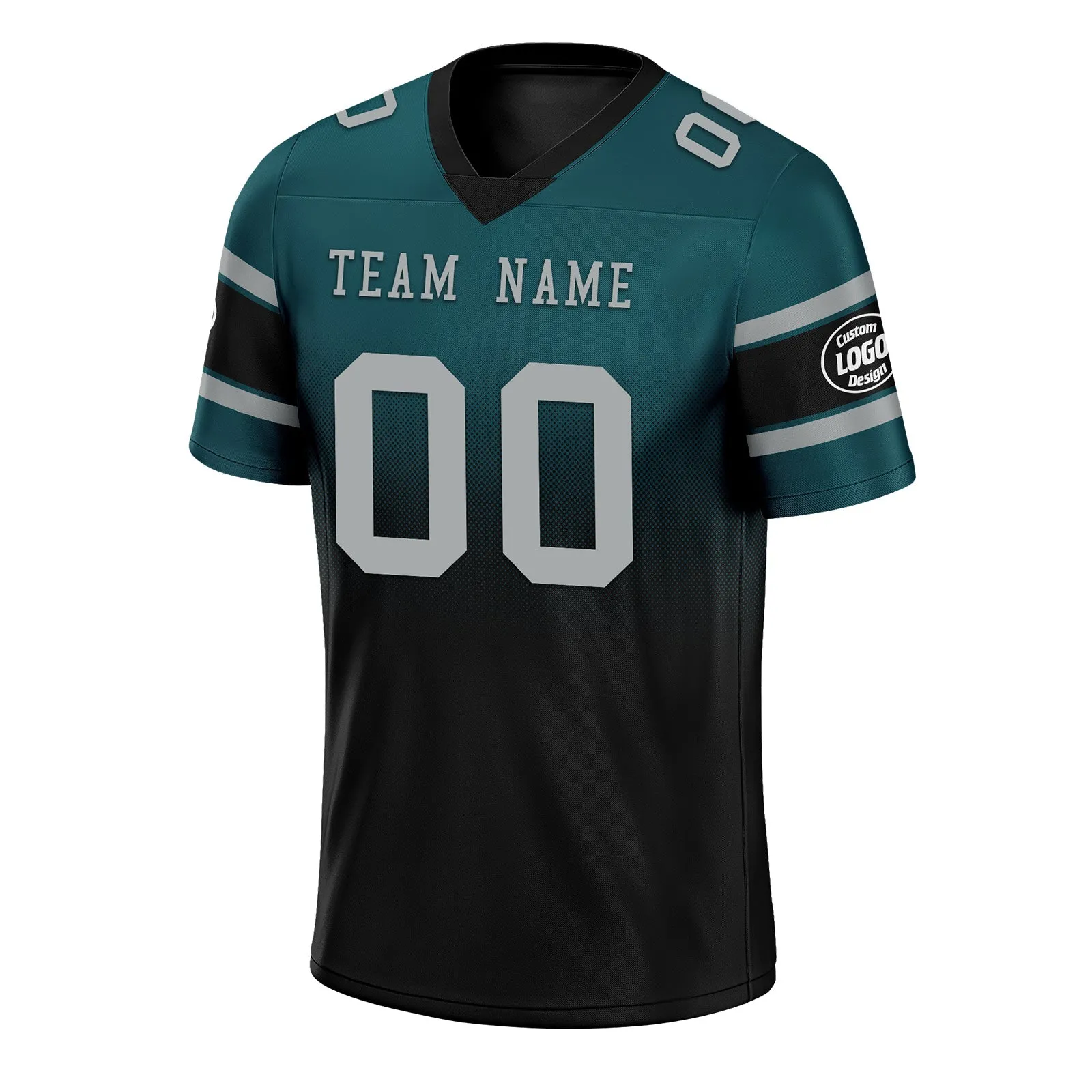 Custom Green Black Philadelphia Personalized Authentic Football Jersey FBJ02-D020249-23
