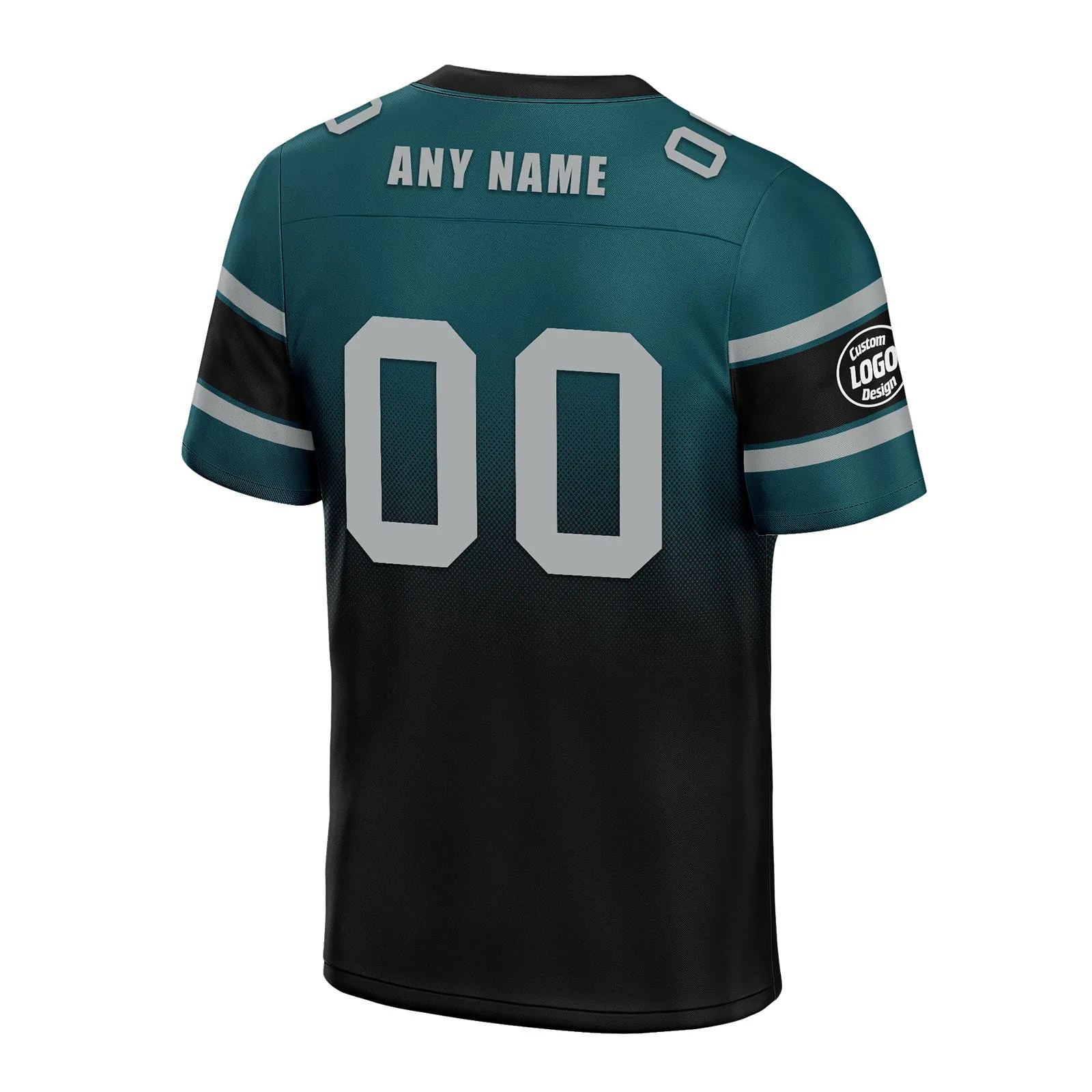 Custom Green Black Philadelphia Personalized Authentic Football Jersey FBJ02-D020249-23