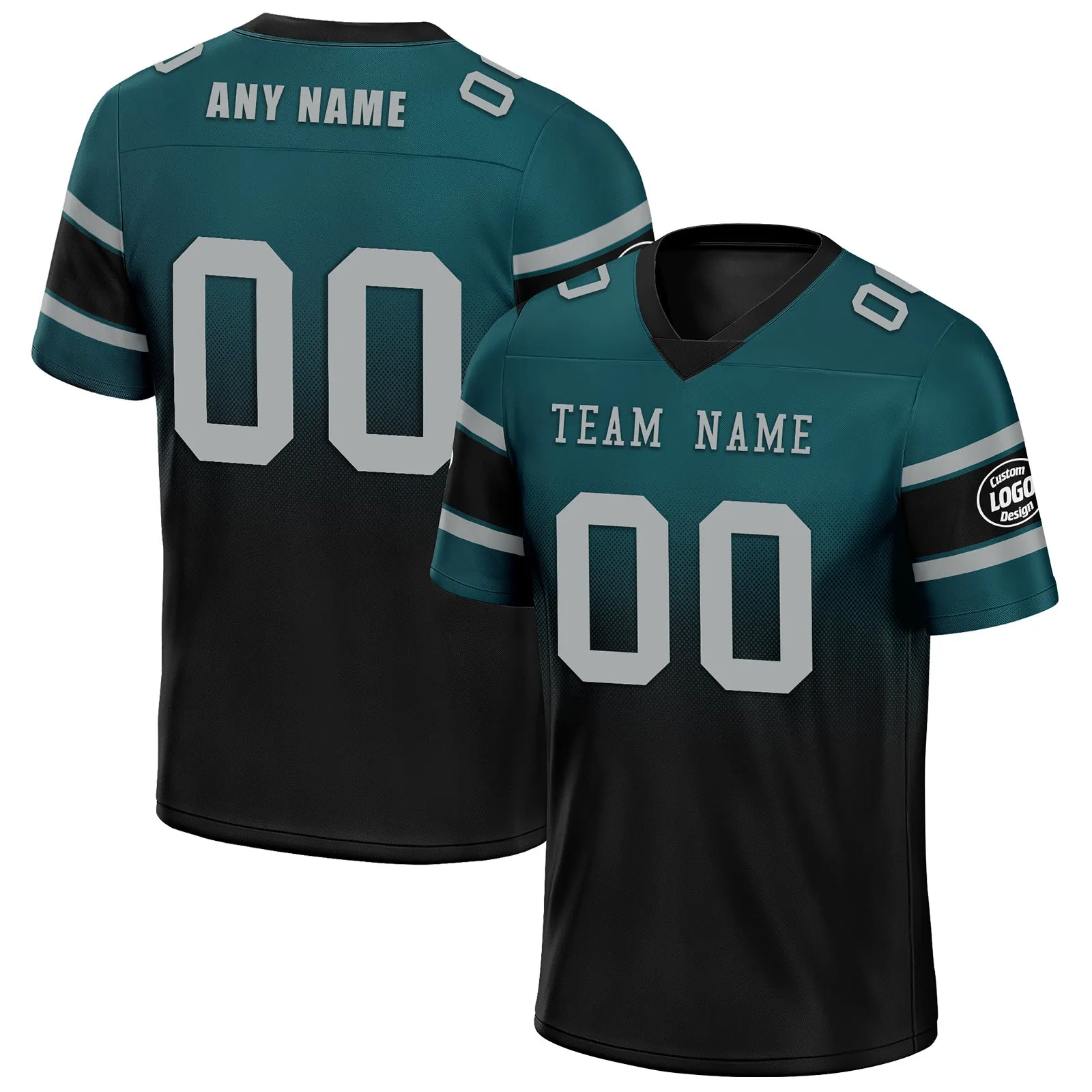 Custom Green Black Philadelphia Personalized Authentic Football Jersey FBJ02-D020249-23