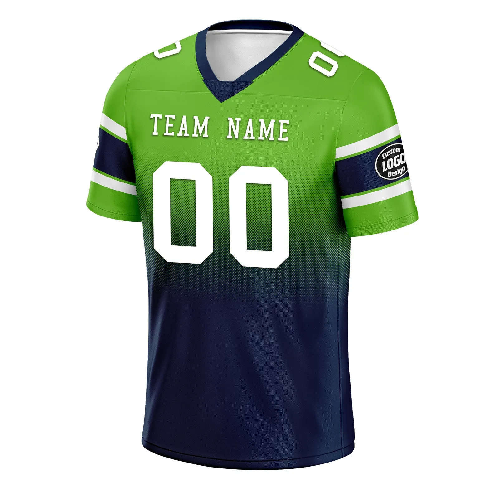 Custom Green Blue Seattle Personalized Authentic Football Jersey FBJ02-D020249-27